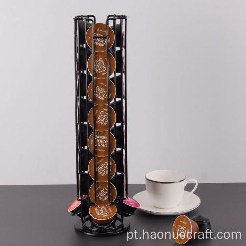 Porta-cápsulas giratório de metal 360 para café